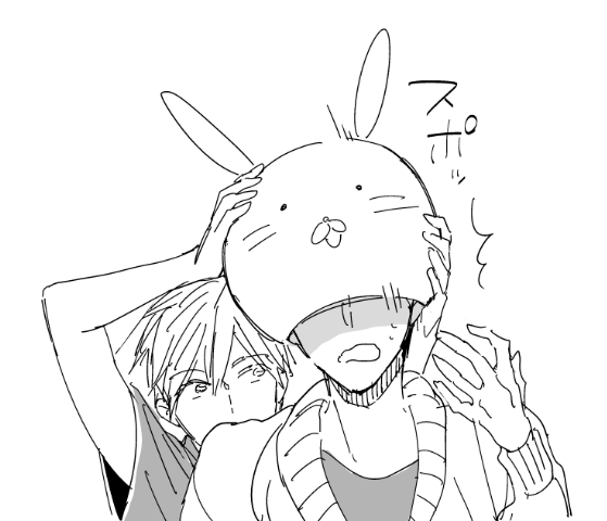 Today's  #Yaoi is, "Hana to Usagi" Aka Flower to Bunny! Aizawa-san in room 411, is always wearing a rabbit head. Everyday he sends or receives a delivery but you can’t see his face, and he’s always mute #BL  #cute  #adorable