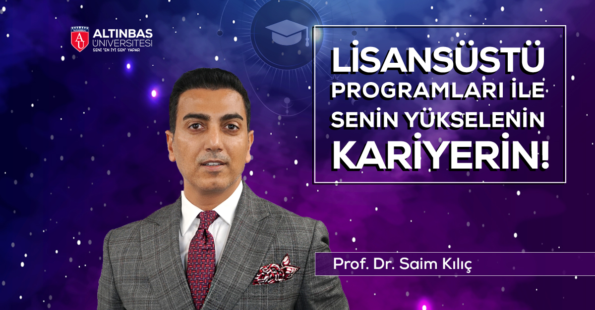 AltinbasUniv's tweet photo. Yetkinliğiyle alanına imzasını atan Prof. Dr. Saim Kılıç, senin yıldızını parlatmak için bekliyor. @Saim_Kilic 

Altınbaş Üniversitesi sosyal bilimler lisansüstü programları ile senin yükselenin, kariyerin!

https://t.co/v8Ww6Ly4VE https://t.co/3IJUOkZidU