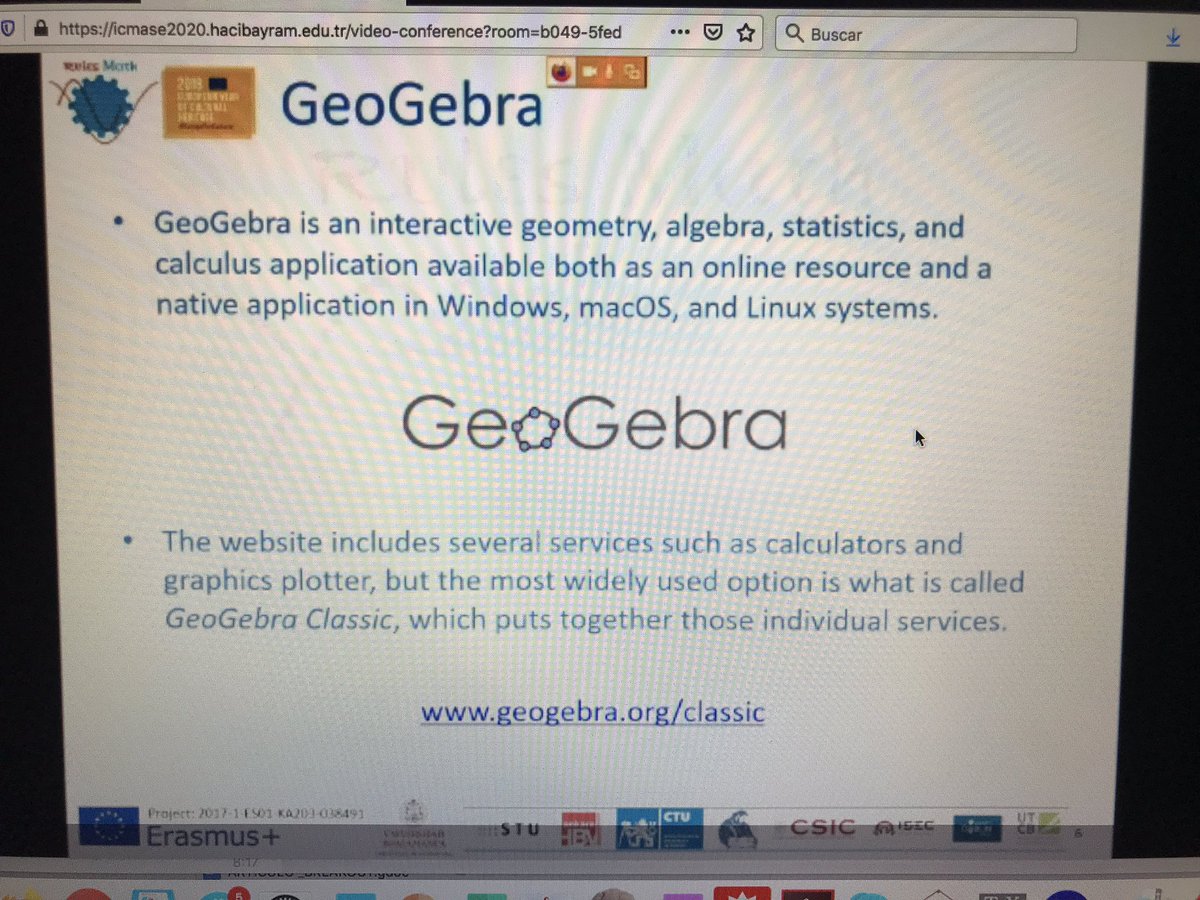 RULES_MATH_PROJ's tweet photo. @vgayosom presented at ICMASE 2020 a proposal about the use of @geogebra and @Wolfram_Alpha for first-year students at @U_tad Congratulations for your presentation @RULES_MATH_PROJ #ErasmusPlusES #MiErasmusPlus #ErasmusPlus @Erasmus_Project #Erasmus_Project https://t.co/dGAOY2wbmu