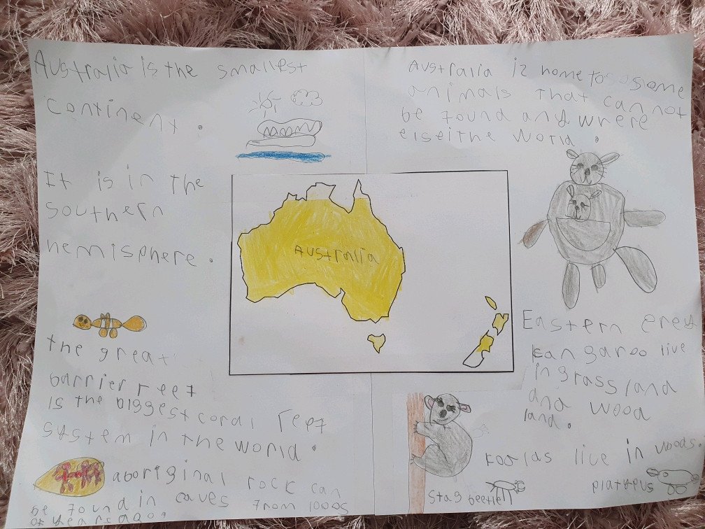 Barrell_SMCA's tweet photo. Some more of Ciara's hard work include this beautiful artwork, inspired by Georgia O'Keefe and her research into the continent of Australia. 🇦🇺🌏🌻 https://t.co/WavbBRnCMl
