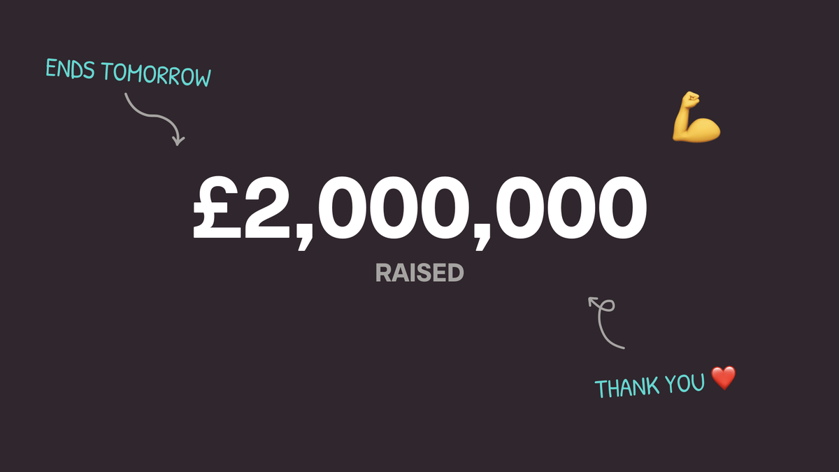 getcoconut's tweet photo. £2m raised. 2,700 amazing investors. And just 24 hours to go! 

Thank you to everyone who's invested so far, and for those that haven't... there's still time to get involved https://t.co/E7xvhFNSXO 

Let's take Coconut to the next level 🚀

Capital at risk https://t.co/7bFHlCY5Fz