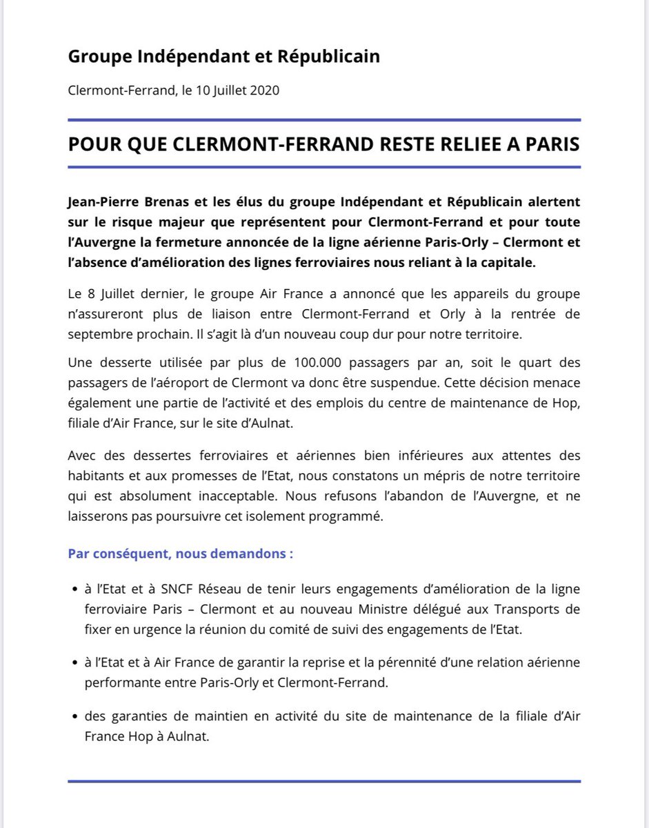 jpbrenas's tweet photo. Nous allons nous battre pour maintenir nos connections aériennes sur Orly @JulienBony  @LaporteCecile @JaliconC #IndependantRépublicain @lamontagne_fr @jpboithias @_Olive_DAL_ https://t.co/2iUkNeyArk
