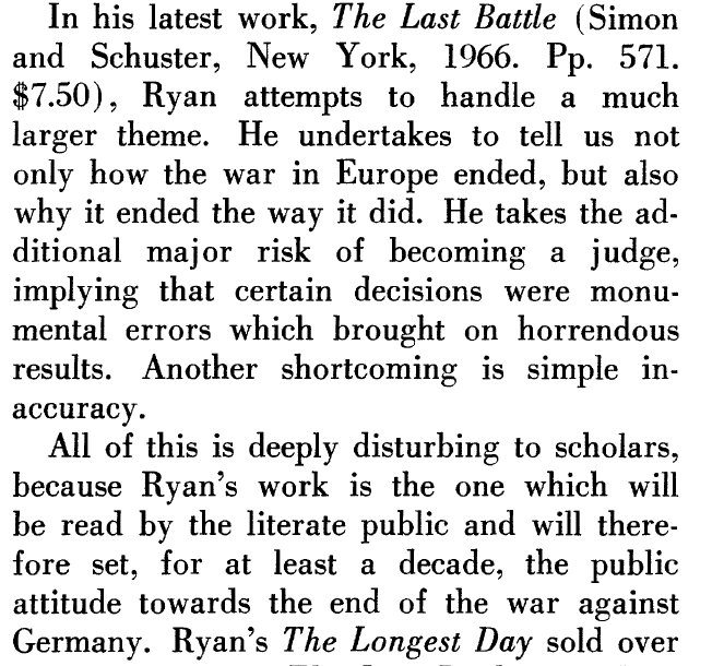 From Stephen E. Ambrose's review...and yes, I know about that