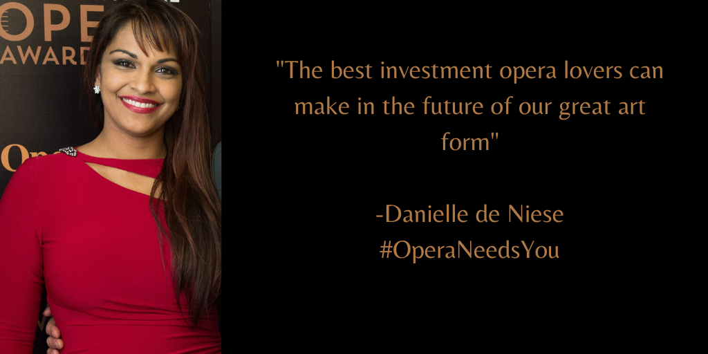 TheOperaAwards's tweet photo. "The best investment opera lovers can make" - read a message from @Danielledeniese about our #OperaNeedsYou campaign here: https://t.co/PX1DeEQzZu https://t.co/2Xymtzamrw