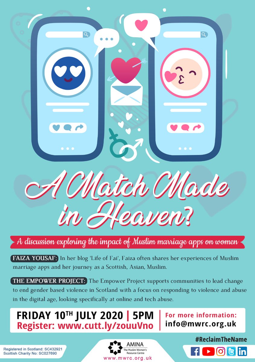 AminaMWRC's tweet photo. Looking for something to do this evening?
The first part of the 4-part series (Mis)Matched will be tonight at 5
Tonight's session A Match Made in Heaven, a discussion about Muslim marriage apps, will require registration and is for women only
To register: https://t.co/8I804h0z7x https://t.co/DW2J2CUx0Q