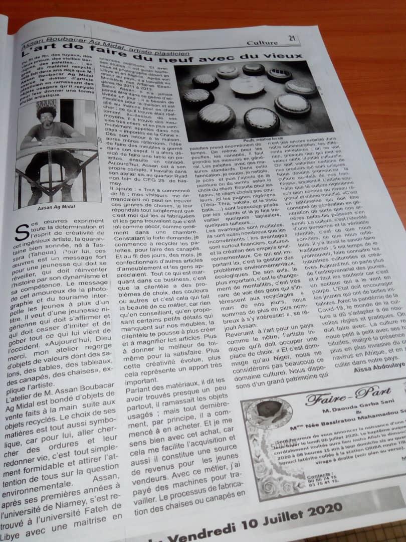 Agmidal1's tweet photo. "L'art de faire du neuf avec du vieux "
Le #sahel_dimanche ( le journal le plus lu du #Niger par #agmidal  #recyclages
@EUCAPSahelNiger 
@citoyenne_monde https://t.co/p9elGZnzam
