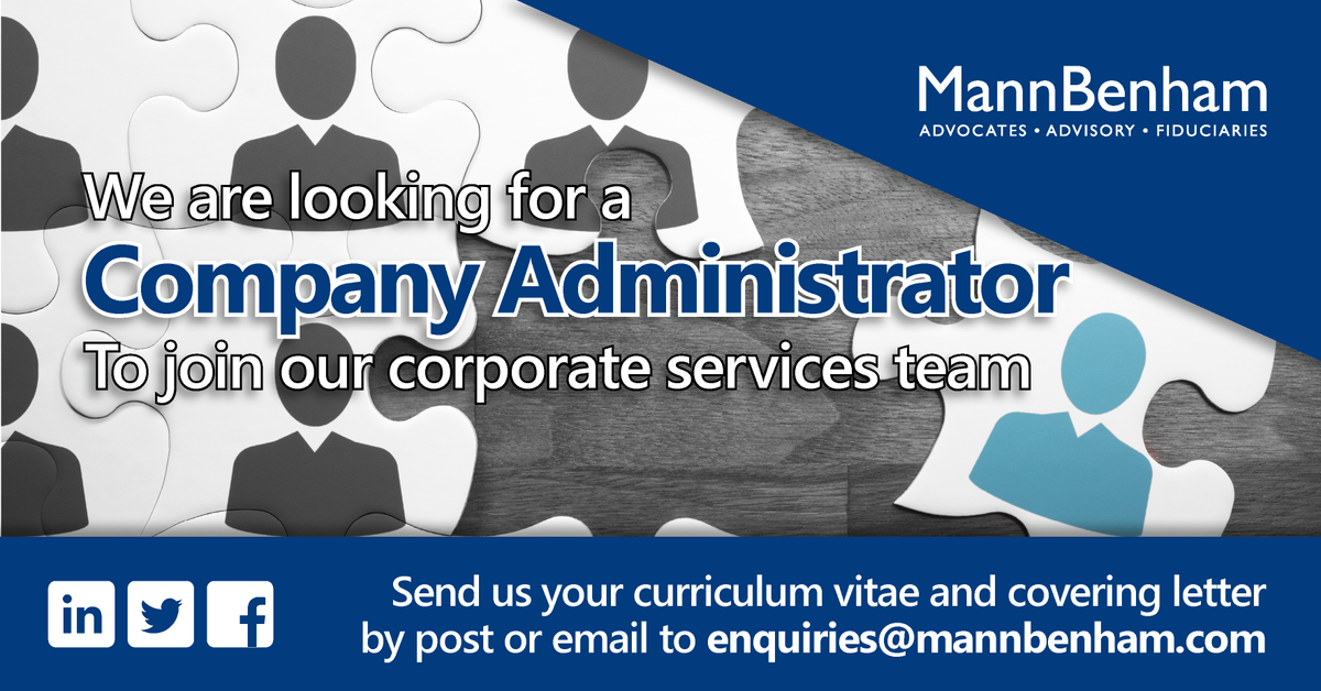 MannBenham's tweet photo. MannBenham Fiduciaries are looking to recruit an experienced Trust & Company Administrator to join their fast-paced corporate team.
Read more:
https://t.co/efzNbWD3FB
If you are interested then please send us a covering letter along with your curriculum vitae.
#iom #mannbenham https://t.co/9nzhGEPdW1