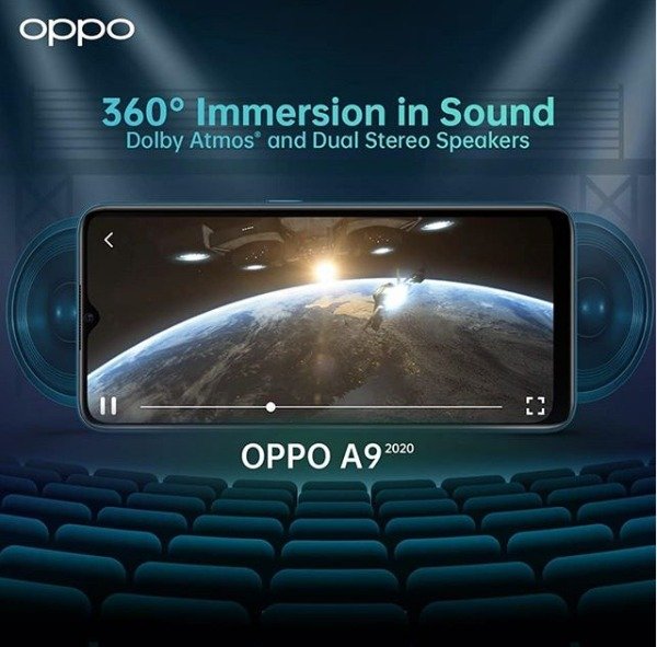 OppoRwanda's tweet photo. a movie theater🎥 in the palm of your hands with loud Clear sound and two stereo speakers for the absolute immersion! The all new #OPPOA92020 delivers rich audio ambiance thanks to Dolby Atmos®🙂 https://t.co/Jf7Mm7sCPk