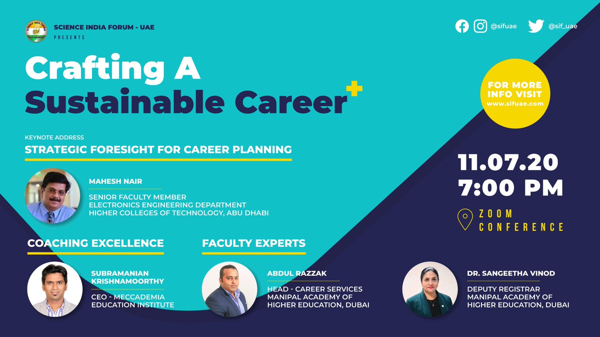 sif_uae's tweet photo. Join us for the first of our seven-part 'Crafting A Sustainable Career' series. We'll be joined by senior educational experts from @HCT_UAE @meccademia and @ManipalDxb 

Register now, only a few spots left:
https://t.co/Lp5KmVHDxH https://t.co/e9C35eIcEw