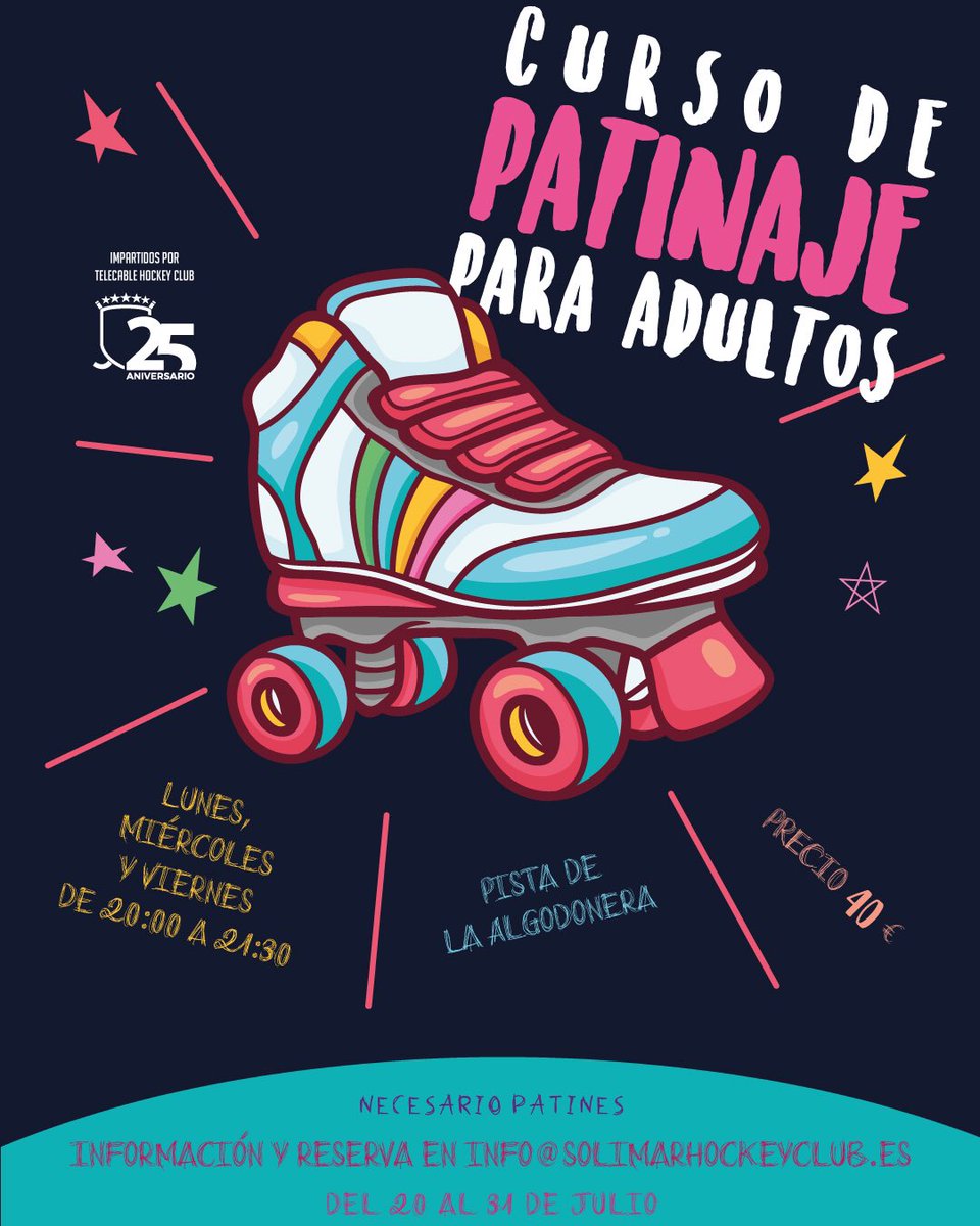 gijonhc's tweet photo. ¡Nunca es tarde para aprender a patinar! A partir del 20 de julio, curso de patinaje para adultos en La Algodonera. 

📩 info@solimarhockeyclub.es

#miequipomigente https://t.co/TLzxEZrRNh