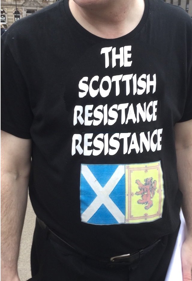 Remember you can get official “Scottish Resistance Resistance” T-shirts at all good stockists. All the cool kids like  @mattforde are wearing them. Note: this is not  @mattforde