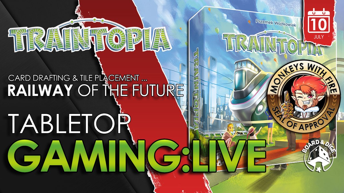 MonkeysWithFire's tweet photo. On tonight's #TFIgamesnight, we'll build a futuristic train paradise, drafting tiles, expanding our networks, and scoring points, in #Traintopia from @BoardAndDice. Join me from 19:00 BST. #monkeyswithfire #twitch #bgg #tabletopgames #boardgame
https://t.co/7sa7vN5MsQ https://t.co/yT3fSGs3pv
