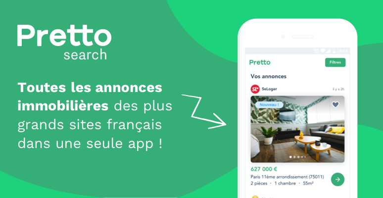 pretto's tweet photo. Très heureux de lancer aujourd'hui notre nouveau service et notre 1ère #application : Pretto Search. Pour faciliter votre recherche de bien, on agrège en temps réel les annonces #immobilières des 15 plus grands sites français : https://t.co/spU2VcPGU9 https://t.co/8uAFB6faiP