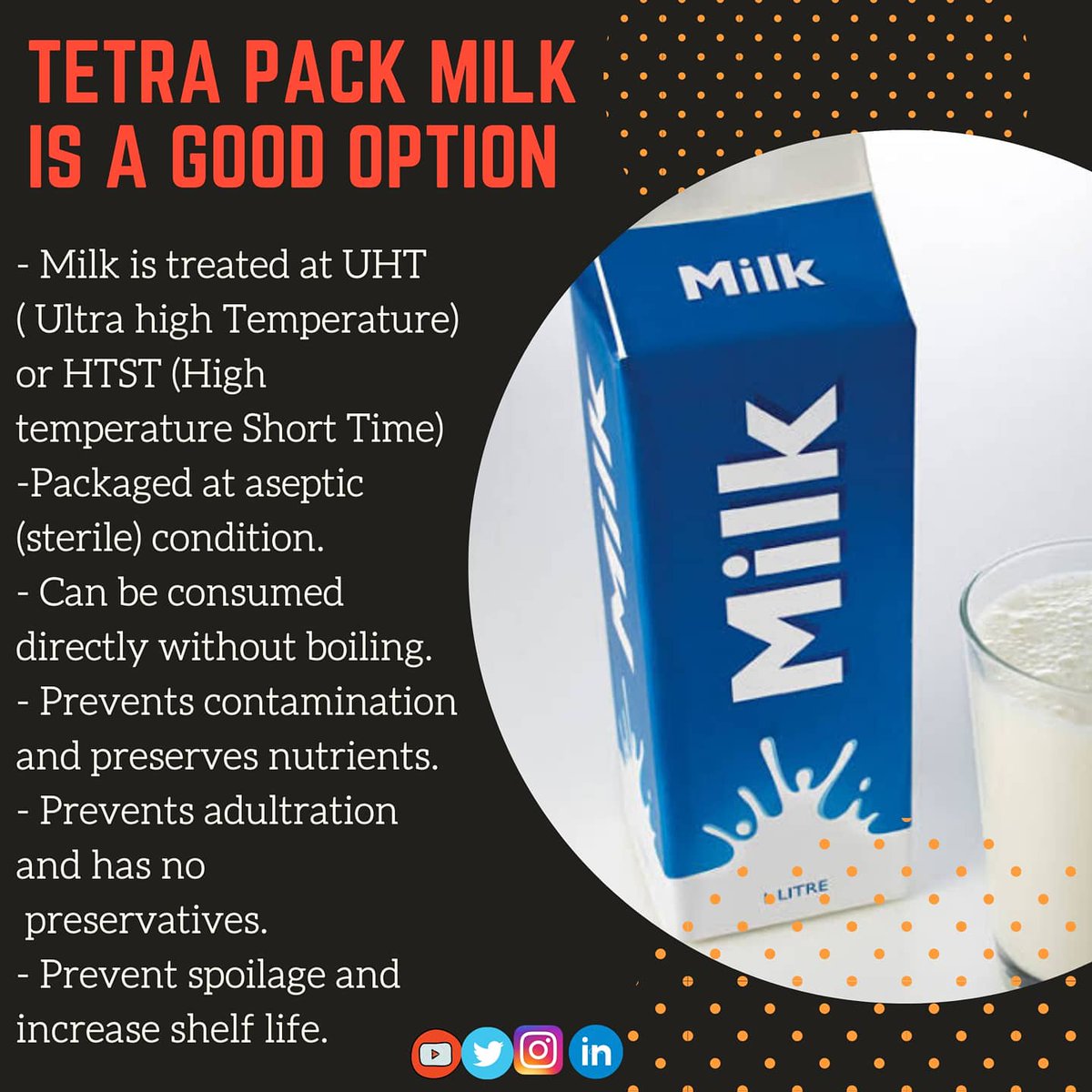 Boiling and re-boiling milk at high temperatures for prolonged period of time can lead to the loss of many proteins and B Vitamins.
Here are some facts that will help you to retain the nutritional value of milk.
#milknutrition #mythbuster #nutritional #healthylifestyle
#health