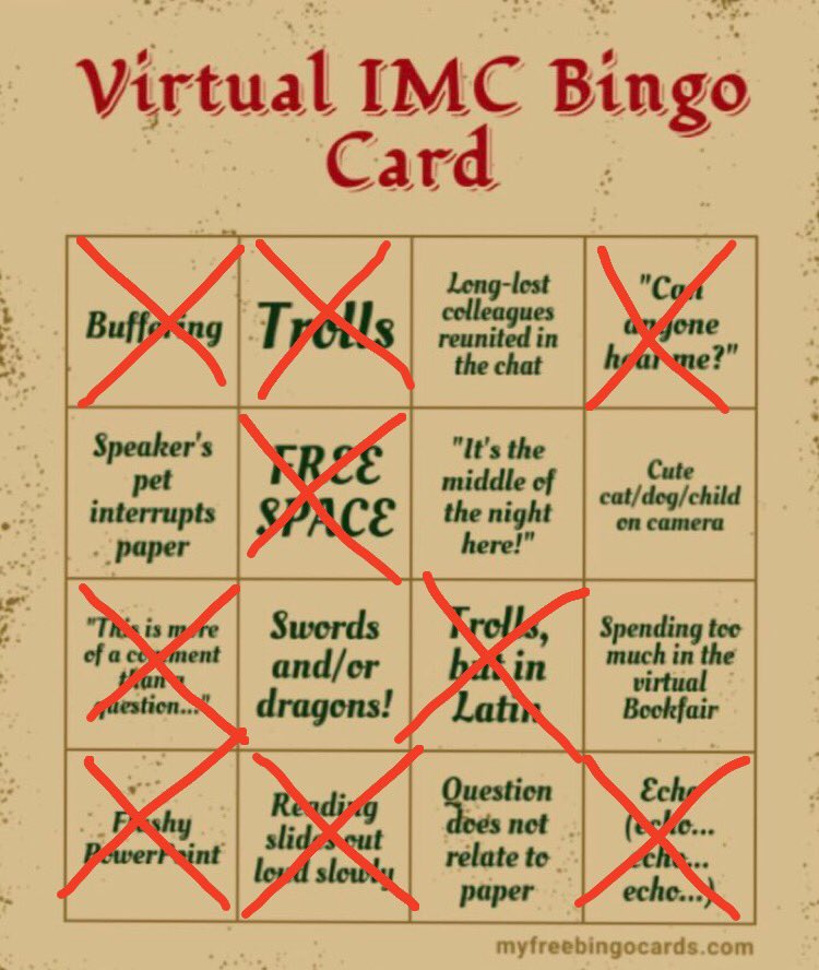 KayKemhadjian's tweet image. And now to spend too much money on books as a reward for winning Bingo... #vIMC #IMC2020 #MedievalTwitter