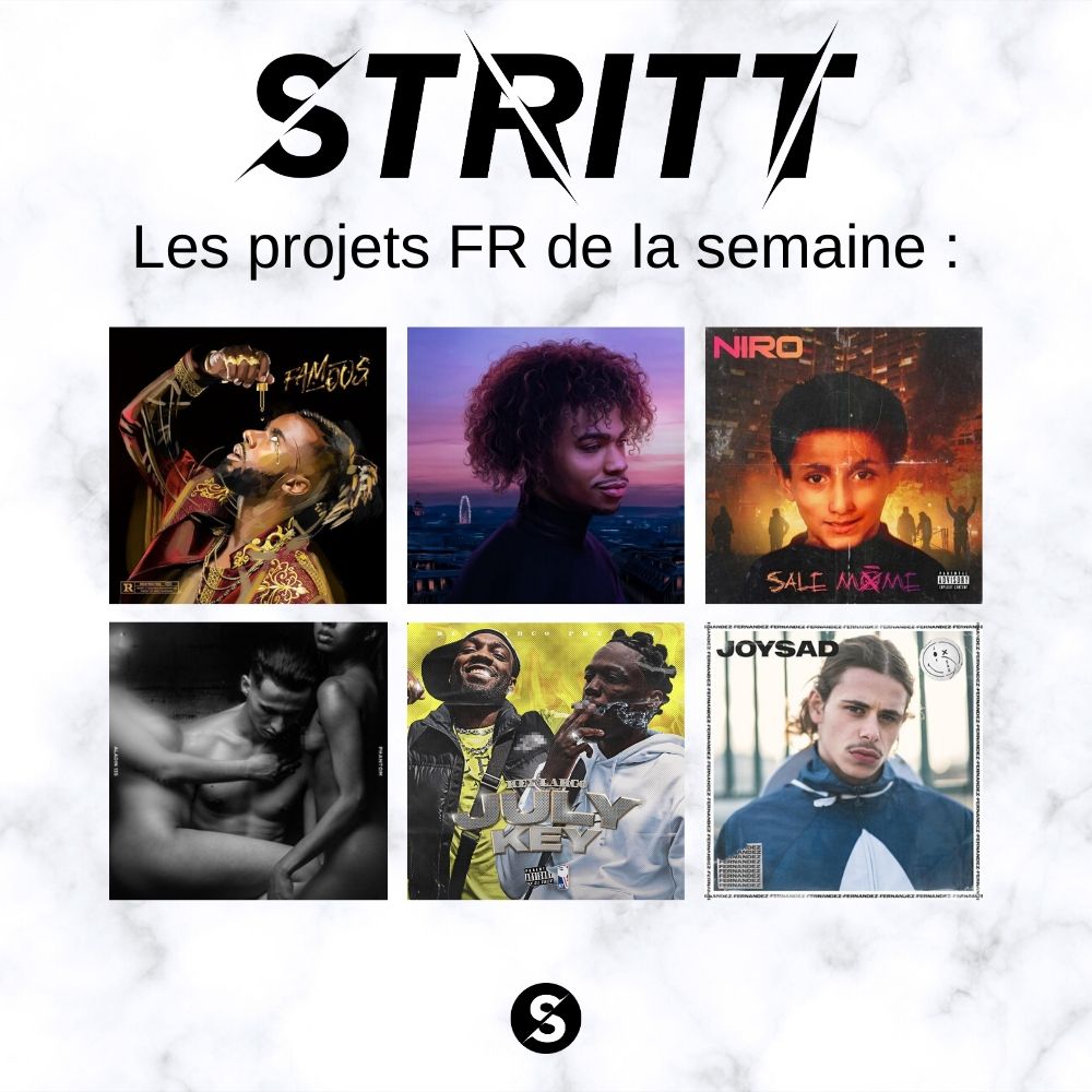 StrittNews's tweet photo. Les sorties de projet de la semaine 💿⁣
⁣
Rap FR 🇫🇷⁣
⁣
FAMOUS (Lefa)⁣
La vie est belle (Gambi)⁣
Sale Môme (Niro)⁣
Phantom (Aladin 135)⁣
July Key (Key Largo)⁣
Fernandez (Joysad)⁣
⁣
Rap US 🇺🇸 ⁣
⁣
Sur le visuel !⁣

#Lefa #Gambi #Juice #summerwalker #rap #rapfrancais https://t.co/kwRxw5xXMG