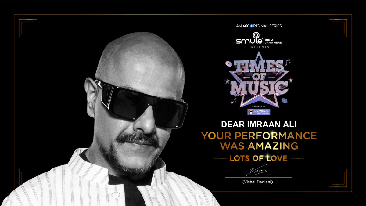 immistaan's tweet photo. It really means alot to me 😍 @VishalDadlani thankyou so much sir😍 and thankyou @timesofmusic #smulein @smuleindia #timesofmusic https://t.co/PNlCCx8w5p