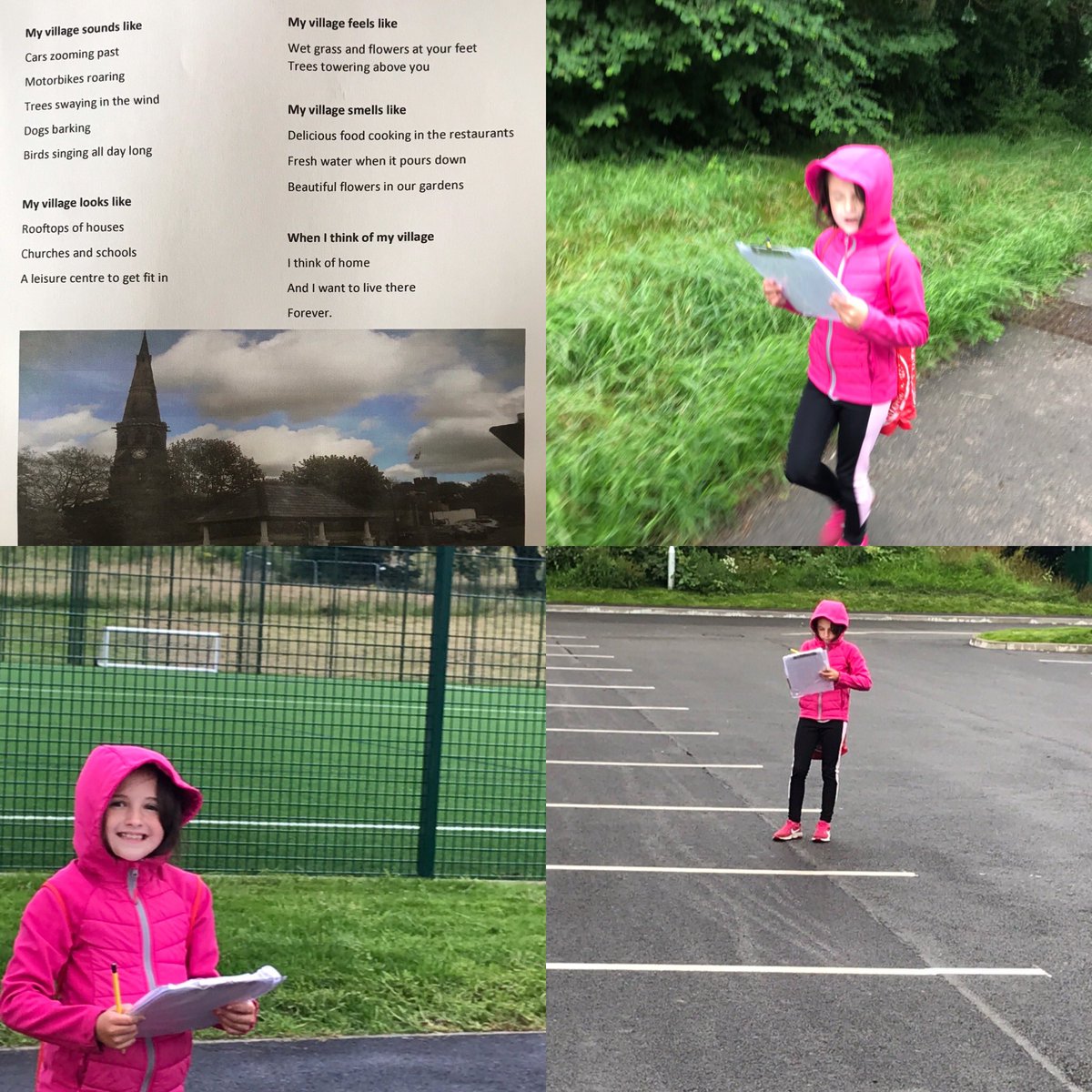 DuffyShel66's tweet photo. Information gathering on a walk around Standish for Ellie’s Poem about Standish @MrsSWaterworth with a football in her backpack to finish with a kick about at Ashfield park ⚽️@StWilfridsSport https://t.co/l81ZM9UMos