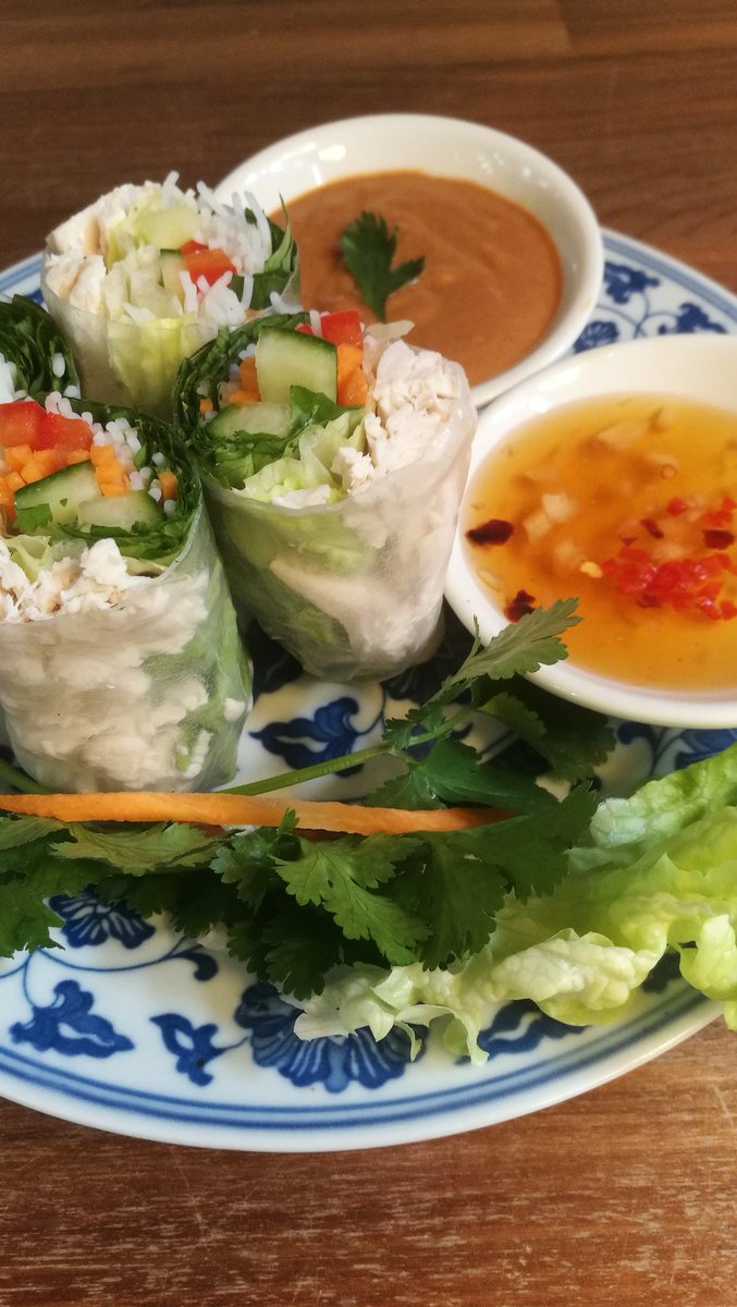 New at Moli today! Fresh Vietnamese Summer Rolls, packed with herbs, salad, chicken or tofu with delicious spicy dips. Naturally gluten free