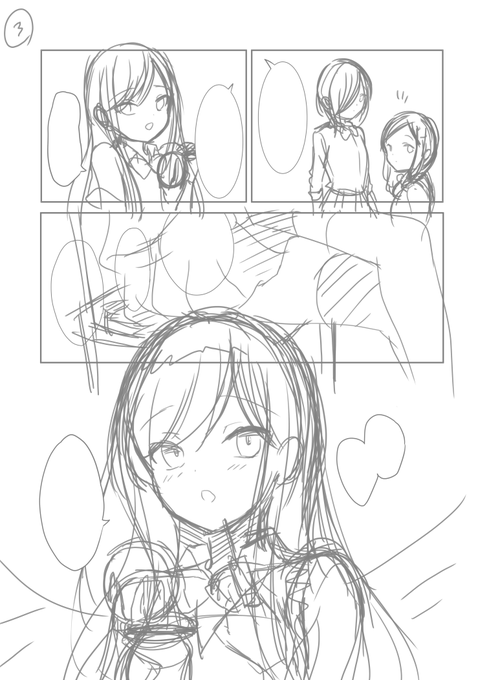 ラフ+完成 #artwork #イラスト 