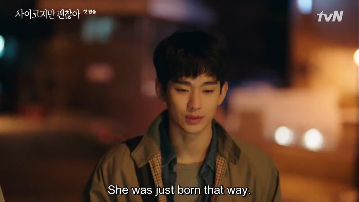 KT's awareness of MY's condition. I don't think he knows the exact diagnosis, but it shows that there are no reversal of tropes or power struggle because he is trying to be as understanding and patient as he can be.  #ItsOkayToNotBeOkay #PsychoButItsOkay