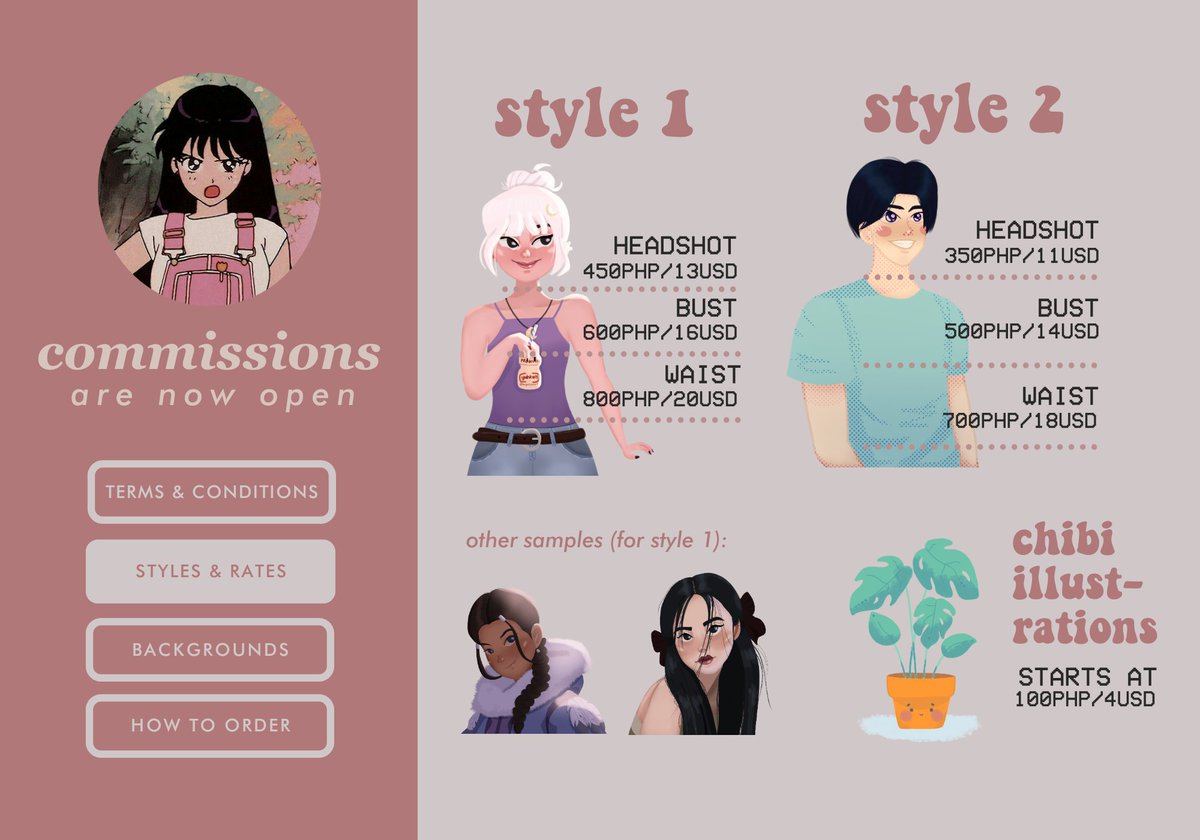 myrtoons_'s tweet image. [ ✨ #commissionsopen ✨ ]

finally opening up comms after debating with myself for daaaays! just need sum funds to help pay bills &amp;amp; buy my meds 🥺 also savin' up for sumn 👀 additional info below (see thread) + RTs appreciated! ❤

💌 dm me or send an email for inquiries #artph