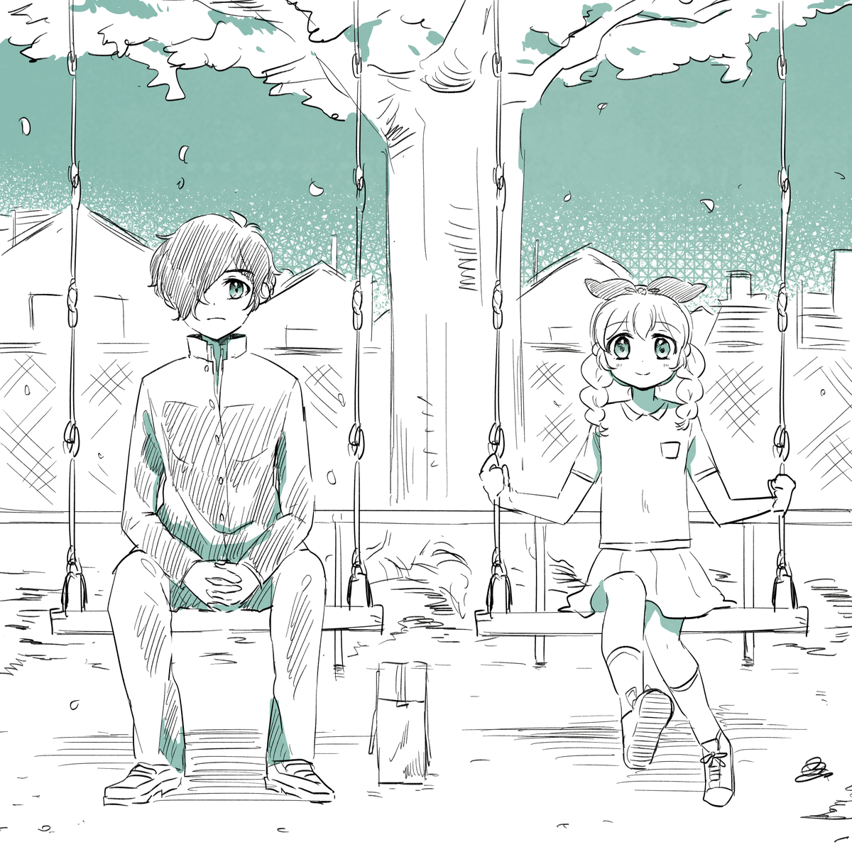 【エアスケブ】中学生と小学生な直いち #直いち祭り 