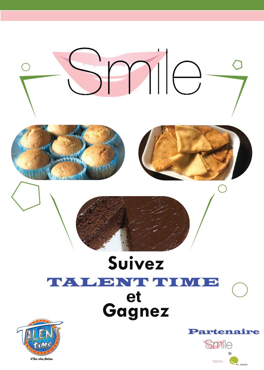 talenttimeoff's tweet photo. 𝐒𝐌𝐈𝐋𝐄 By 𝗩-𝗦 𝗙𝗼𝗼𝗱𝘀 Partenaire de 𝗧𝗔𝗟𝗘𝗡𝗧 𝗧𝗜𝗠𝗘 𝟮𝟬𝟮𝟬

Suivez TALENT TIME et Gagnez...
Rendez Vous sur nos Pages
 
✅Facebook: https://t.co/X6WBAJty12
✅YouTube: https://t.co/RuFFJfaOYj
✅Twitter: https://t.co/Gg1RTHKKfr
✅Instagram: https://t.co/4aWBbZ1nWT https://t.co/4urlrWuR0A