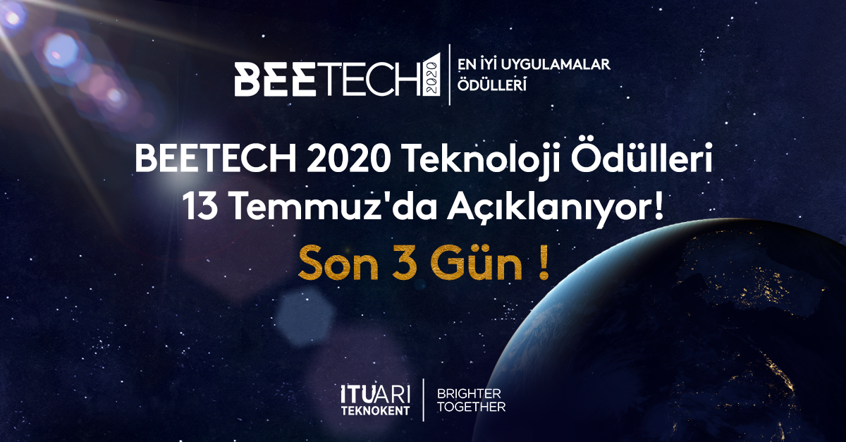 ariteknokent's tweet photo. 13 Temmuz’da BEETECH Teknoloji Ödülleri 2020 açıklanıyor!
İTÜ ARI Teknokent firmaları 13 Temmuz’da BEETECH 2020 Teknoloji Ödülleri kapsamında ödüllendiriliyor. Fark yaratan Teknokentlileri öğrenmek için bizi takipte kalın! #BEETECH2020 https://t.co/ciEXhoVhVp