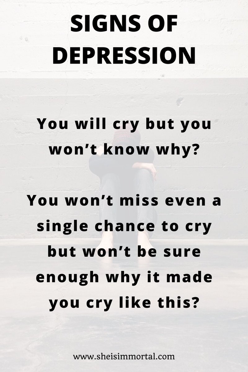 SheImmortal's tweet image. Signs of Depression 

sheisimmortal.com/post/depressio…

#depression #signsofdepression #mentalhealth #mentalhealthisimportant #MentalHealthMatters #MentalHealthAwareness