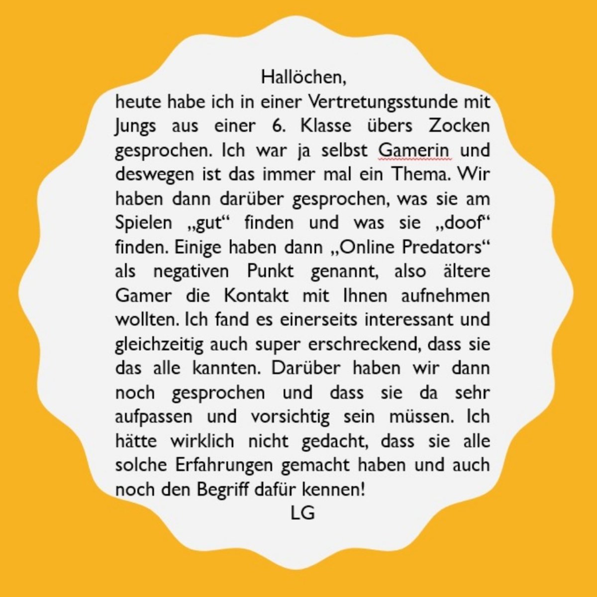 Dr Thomas Gabriel Rudiger On Twitter Ja Auch In Onlinegames Konnen Kinder Auf Sexualtater Und Extremisten Treffen Auf Instagram Hat Mich Folgende Nachricht Erhalten Die Ich Veroffentlichen Darf Positiv Kinder Wissen Um Das