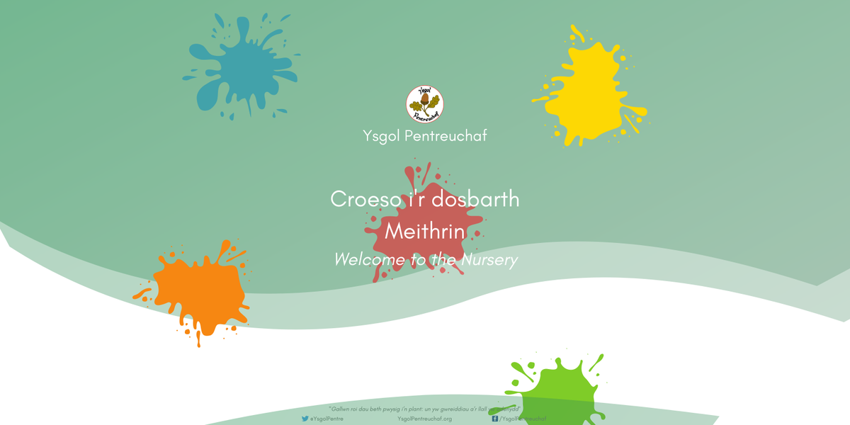 Meithrin 2020
Gwyliwch allan am becyn gwybodaeth ar ebost a drwy’r post wythnos nesaf! 
Edrychwn ymlaen yn arw i gael croesawu’r criw bach newydd i’r ysgol! 

An information pack will be sent out to all the new Nursery class parents by email and post next week!