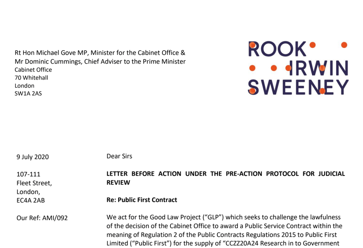 We at  @GoodLawProject have instructed  @ris_law and Jason Coppel QC leading Patrick Halliday both of  @11kbw on our judicial review claim against  @michaelgove.You can read our letter before claim here.  https://www.crowdjustice.com/case/a-river-to-my-people/