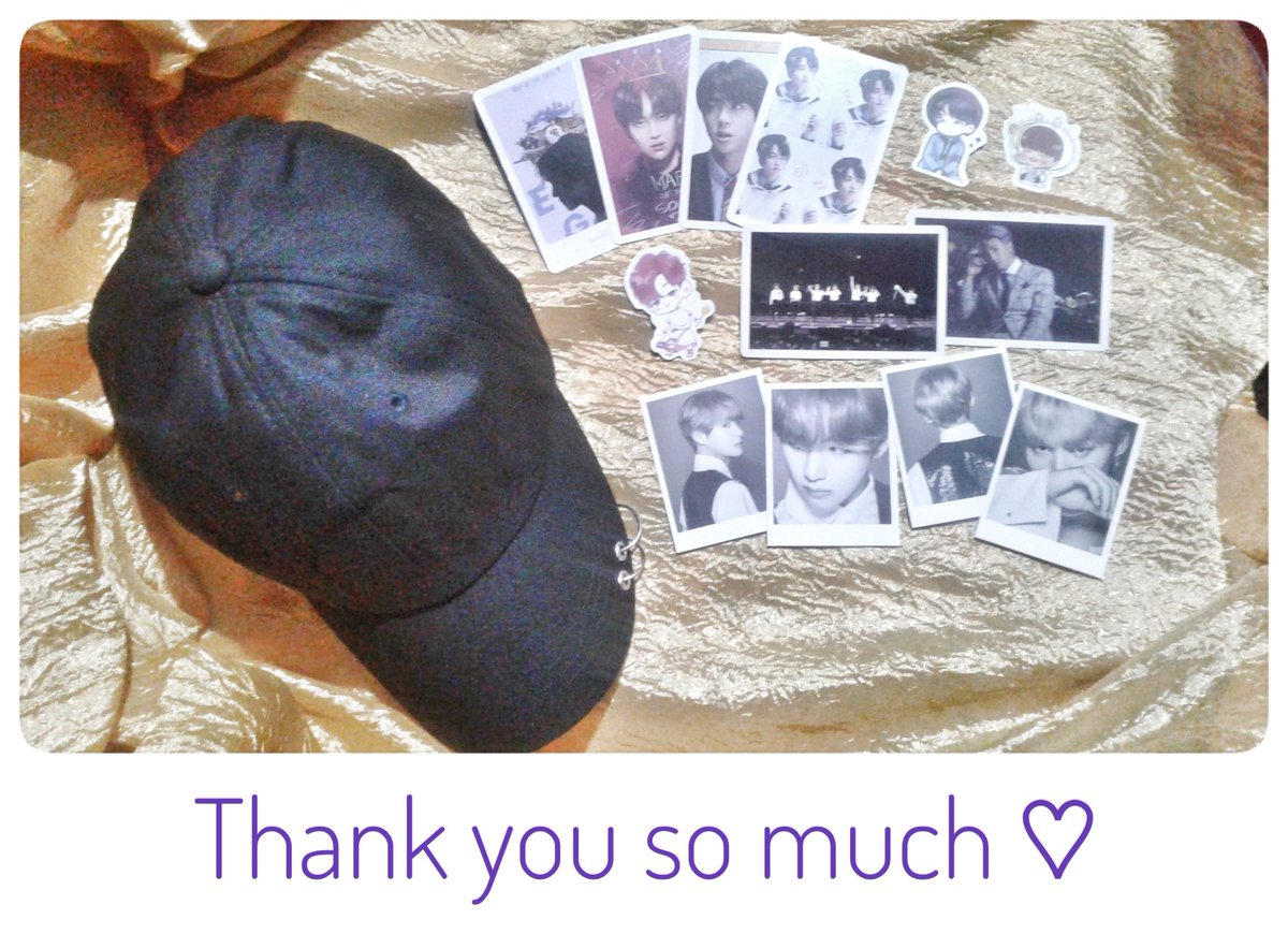 My Wings Tour cap arrived today! In good condition at may freebies pa 💕 Thank you so much, @ThePurplePrints!!! 😊💖 Di ko po inexpect na may PCs, polaroids & stickers, at lalong di ko inexpect na ganon karami! Huhu grabe thank you po! 💜 #ThePurplePrints_Feedbacks