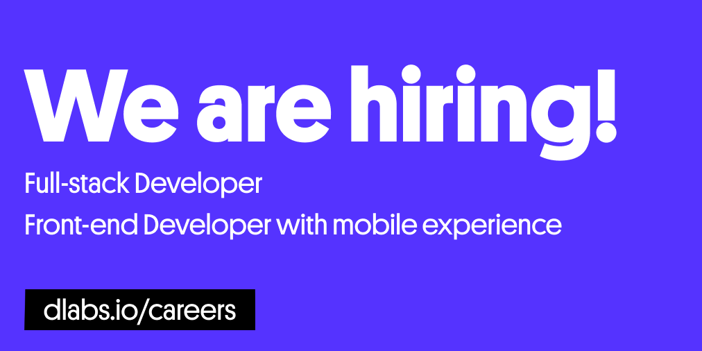 dlabs_si's tweet image. We have 2 open #development positions 👩‍💻 
• dlabs.io/careers/full-s…
• dlabs.io/careers/front-…
If you think we'd be a good fit for each other, introduce yourself at jobs@dlabs.si 👋

#job #fullstack #frontend