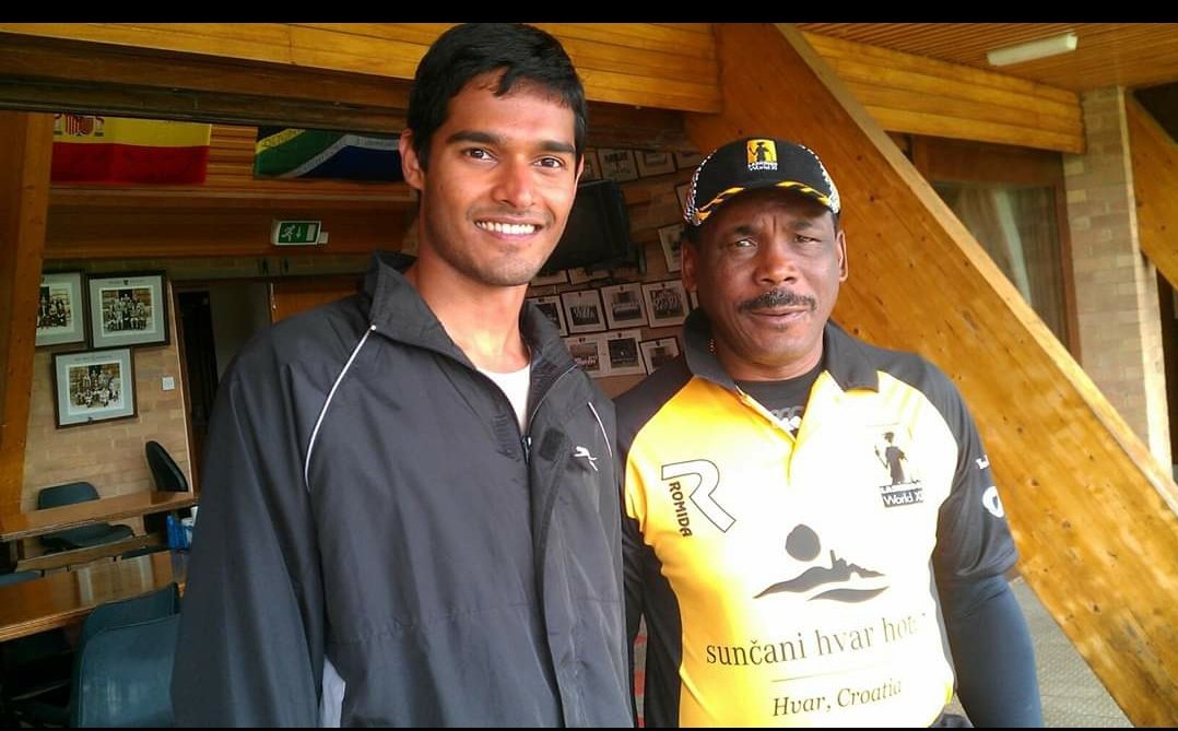 adityaswarup's tweet photo. As England take on the Windies, I'm sharing my photo with the legendary Gordon Greenidge - scorer of two double centuries against England in 1984 https://t.co/3npGe7LriB