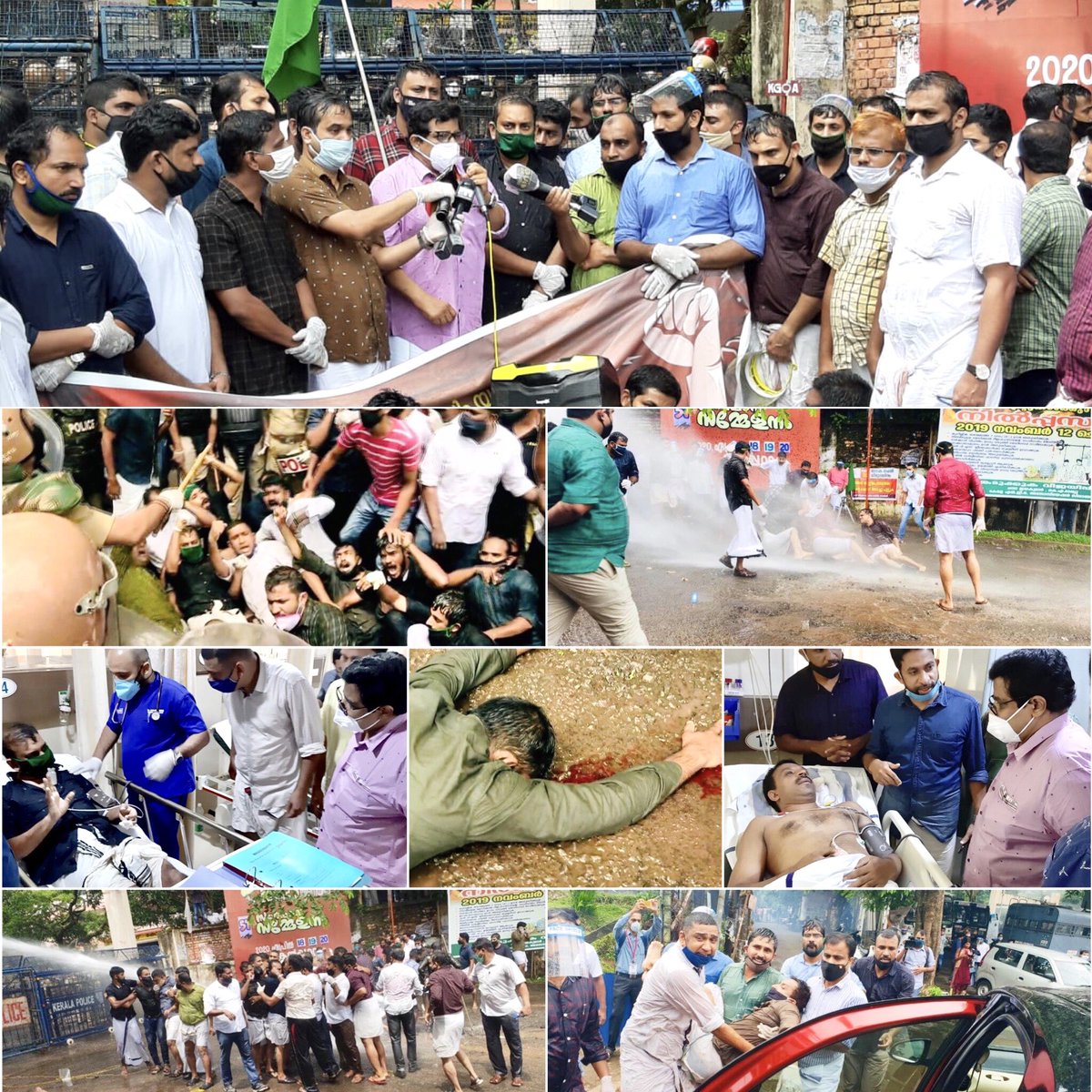 Strongly condemn the police brutality towards MYL workers who were peacefully protesting at Kozhikode collectorate today.

Protesters had fully followed COVID rules and only less than 50 people had took part in the demonstration. Govt is suppressing our democratic rights.