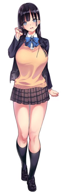 おっぱいでニットがパンパンになってるJK 