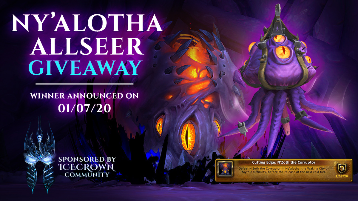wowicecrown's tweet image. Congratulations to our Allseer mount giveaway winner that Icecrown hosted. 

Among 2k participants Wildblut-Eredar is the winner!

For more giveaways you can join us using the link bellow!
discord.gg/icc

#iccgiveaways #horde #alliance #wow #worldofwarcraft #wowicecrown