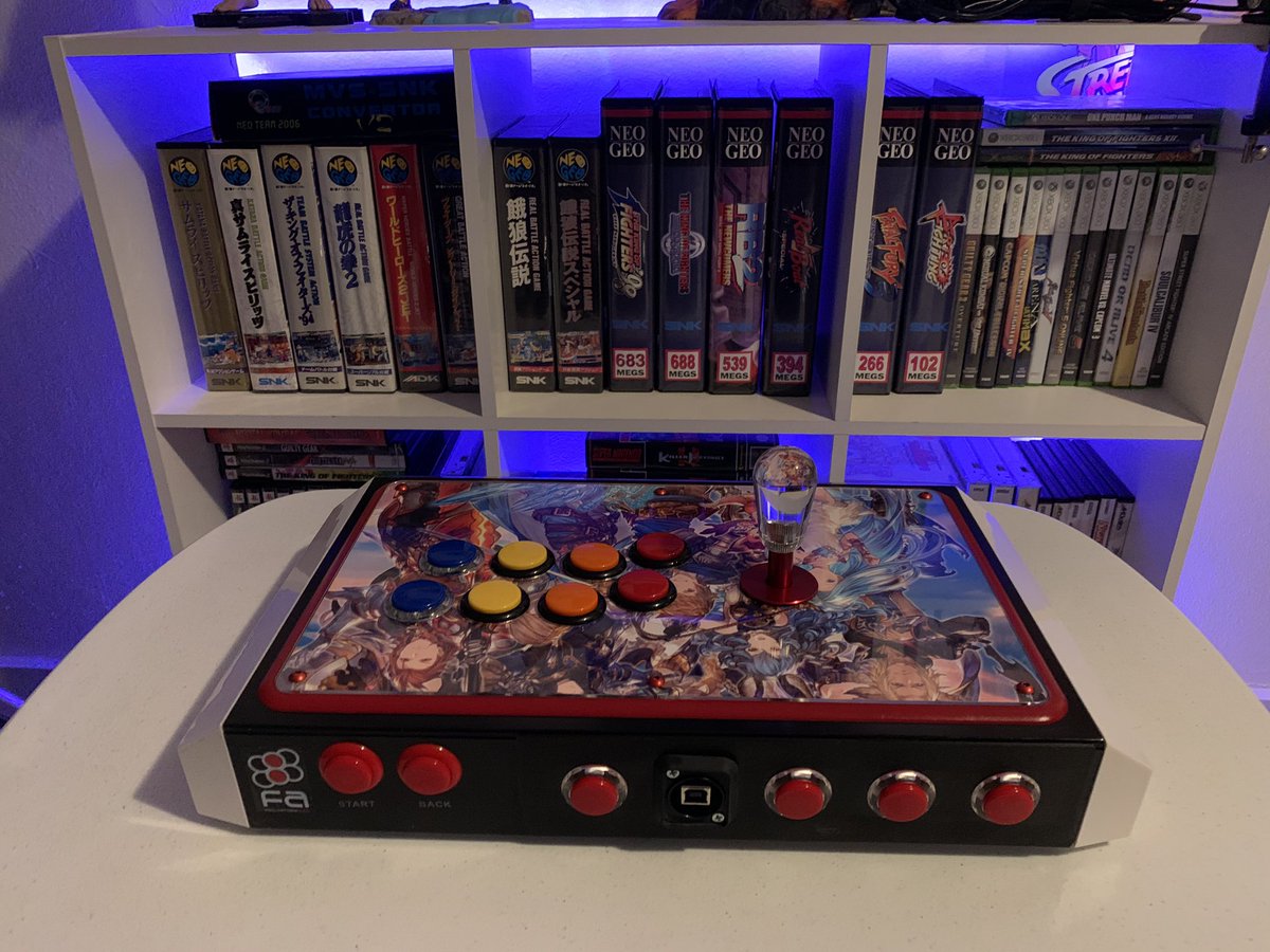 NeoInfanterist's tweet photo. My two Arcade Stick projects.
Madcatz TE: Buttercade compartment door replacement, Sanwa buttons, custom art & Brook UFB.
AFS 11.5”: Custom Art, Brook Retro board, Sanwa JLF & buttons. #AllFightSticks #FocusAttack #Buttercade #Arcadeshock #fightstickfriday https://t.co/BZtJuy2T8q