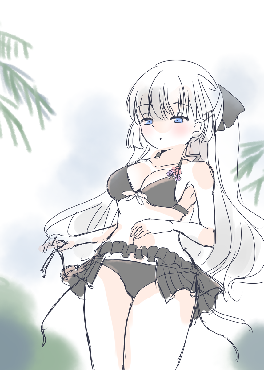 「しろはさんの新水着かわいい。どこかでちゃんと描きたい 」|くらげ🌙のイラスト