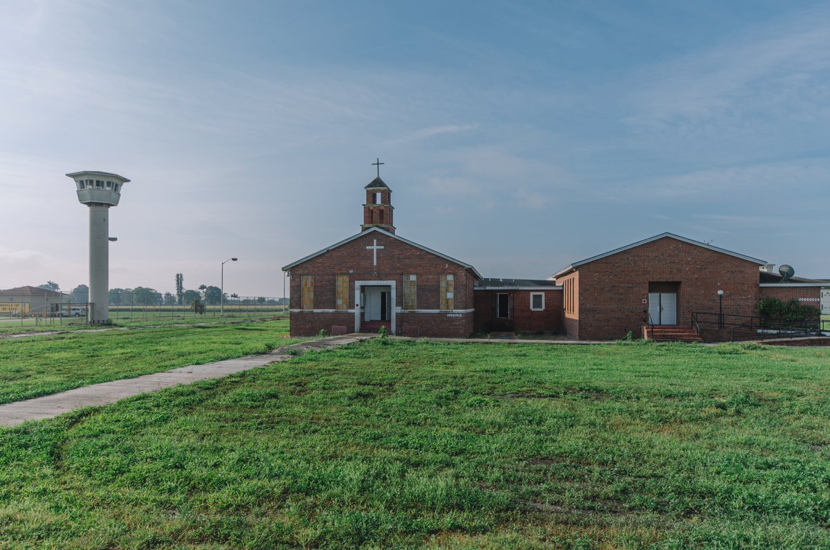 The church at the former Belle Glade Correctional Institution burned down last night, although the cause is unknown at this time. This comes after another fire damaged the church in 2017, intentionally set by 4 people who were on camera fleeing the scene.