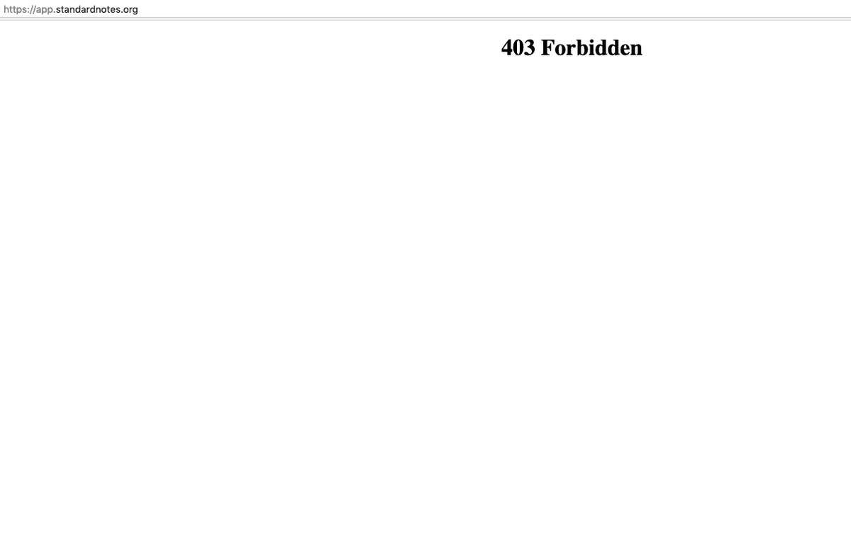 DanielNetoP's tweet photo. @StandardNotes Getting a 403 forbidden error https://t.co/6sne75FjaH
