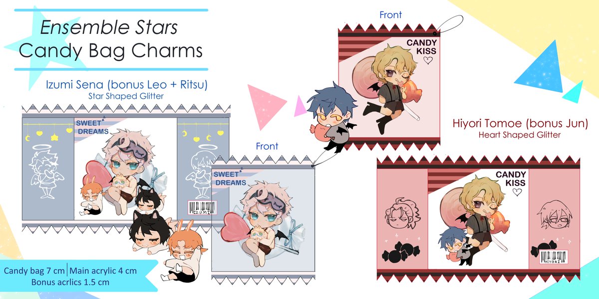 [RTS/shares❤️]

shop link https://t.co/BWedSDRcgD

New Haikyuu and Enstars candy bag charms are up for preorders! Preorders will be up until July 30th so get them while theyre here ?. I had a lot of fun making these charms and Im really curious how they'll turn out ^^ 