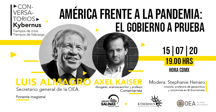 Kybernus's tweet photo. ¿Autoritarismo o democracia?🤔
¿Cuál es la vía efectiva para la contención de la pandemia?

No te pierdas nuestro primer #ConversatorioKybernus con 
@Almagro_OEA2015, Secretario General de la @OEA_oficial
 y @AXELKAISER
 
📩Inscríbete: https://t.co/sgx8jTAdMm https://t.co/OsasSc1xfC