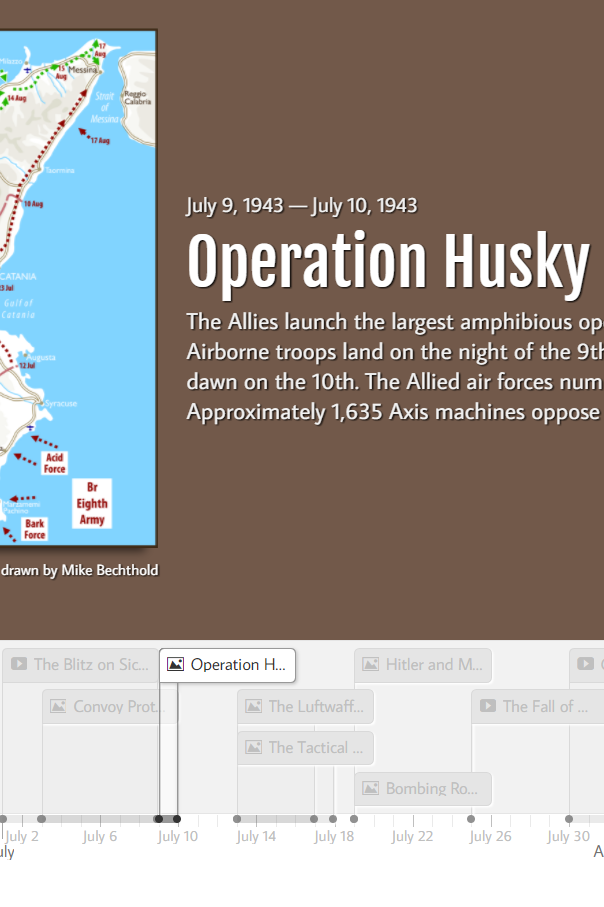 AlexFitzBlack's tweet photo. Interested in learning more about the role of the Allied air forces in Operation Husky? 

Check out this interactive timeline with historical photos, videos, and maps. https://t.co/hOhSIbbZyF #WW2 #Timeline #Sicily https://t.co/2QoEsujknf