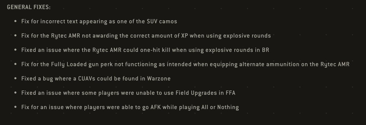 taiker37's tweet image. Ein kleines Ingame Update kam soeben für MW und Warzone raus, ich hab hier für euch die Patchnotes: #codupdate #twitch #mwupdate #warzoneupdate