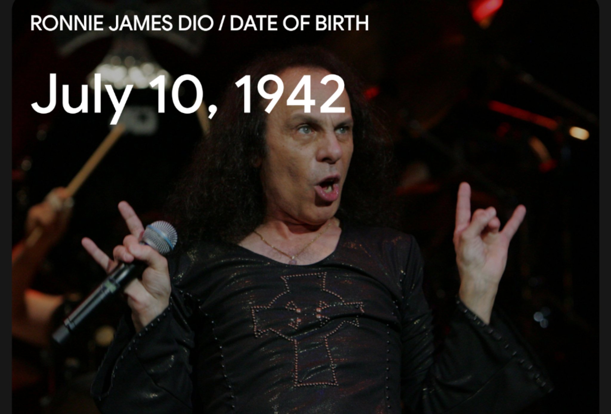 HAPPY BIRTHDAY TO GOD HIMSELF RONNIE JAMES DIO MAY HE ROCK IN PEACE      