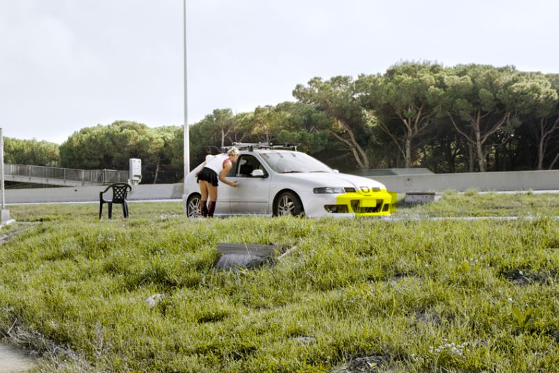 I didn't want to link to it but a few people have asked so the work and Parr's intro can be found here. Note the only person the photog looks out for is a driver whose number plate is blurred in this kind of upskirt shot. Women are identifiable:  http://txemasalvans.com/work/the-waiting-game/