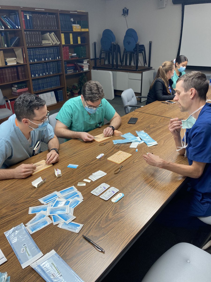 Intro skills lab last night including practicing injections on grape eyeballs, suture basics, YAG/PRP tutorials for PGY1’s and PGY2’s. These guys and gals are ready to go!